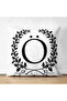Double Sided Black and White Wreathed Letter of Ö Special Design Modern Suede Pillow Throw Pillow Cover