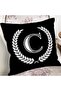 Black and White Wreathed Letter C Special Design Digital Printed Pillow Cushion Cover - 2