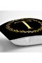 Black Background Gold Leaf Framed Letter T Special Design Digital Printed Pillow Cushion Cover - 3