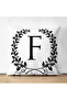 Double Sided Black and White Wreathed Letter F Special Design Modern Suede Pillow Throw Pillow Cover