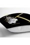 Black Background White Rose Motif Gold Letter K Special Design Digital Printed Pillow Throw Pillow Case - 3