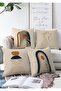 Set of 4 Double Sided Mink Background Ethnic Drawing Digital Printed Modern Raschel Knitted Throw Pillow Covers
