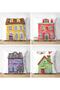 4-Piece Double Sided Colorful Homes Special Design Digital Printed Modern Suede Throw Pillow Cover Set