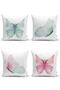 Set of 4 Colorful Watercolor Butterfly Drawing Digital Printed Modern Throw Pillow Covers