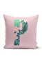 Pink Floor Tropical Leaf Letter P Special Design Digital Printed Pillow Throw Pillow Cover
