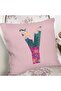 Pink Floor Tropical Leaf Letter Y Special Design Digital Printed Pillow Throw Pillow Cover - 2