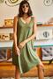 Women's Khaki Ethnic Strappy Asymmetrical Dress ELB-19000612 - 3