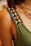 Women's Khaki Ethnic Strappy Asymmetrical Dress ELB-19000612 - 8