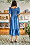 Women's Indigo Elastic Square Collar Bodrum Dress ELB-19001557 - 6