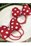 Red Buckle 2-Piece Medium Size Polka Dot Bow Elastic Buckle