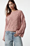 Dusty Rose Slotted/Hollowed Knit Sweater TWOAW22KZ1171