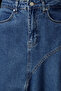Mavi Dikiş Detaylı Asimetrik Yüksek Bel Midi Denim Etek TWOAW25ET00012 - 2