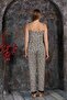 Women's Rope Strap Pegasus Fabric Pajama Set New Season - 4