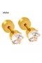 Steel Small Stone Children's Earrings - 2