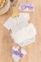 Tutu Skirt and Bow Bandana Baby Girl Jumpsuit Set