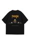 Phaseone"V2" Printed 24/1 Oversize Unisex Black Tshirt - 6