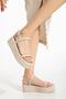 861-1027 Beige Wedge Heel Women's Sandals - 2