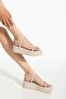 861-1027 Beige Wedge Heel Women's Sandals