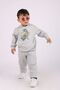 DINOZOR PRINT DETAIL, HOODED, KANGAROO POCKET BOY'S BOTTOM TOP TRACKSUIT SET