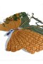 Hand Knitted Yellow Butterfly Cotton Thread Crop - 2