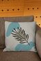 Flat Art Design Bohemian Style Leaf Patterned 4-Piece Digital Printed Throw Pillow Cover in Blue Cream Colors - 5