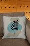 Flat Art Design Bohemian Style Leaf Patterned 4-Piece Digital Printed Throw Pillow Cover in Blue Cream Colors - 4