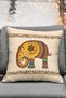 African Themed Elephant Woman and Lion Figured 6-Piece Throw Pillow Cover 30x50 Set - 4