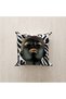 Black and White Colored Digital Printed Throw Pillow Cover with Black Girl Design