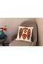 African Themed Darbuka and Mask Figured Red Yellow Cream Colored 2-Piece Digital Printed Throw Pillow Cover - 3