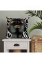 Black and White Colored Digital Printed Throw Pillow Cover with Black Girl Design - 3