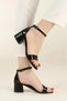 Thick and Short Heeled Single Strap Women's Shoes - 3