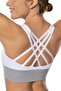 White Gray High Support Covered Sports Bra with Back Detail - 2