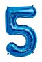 Blue Foil Balloon - 5 Numbers, 34 Inches, 76-82 cm