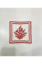 6 Pieces of Linen Fabric Coral Pattern Embroidered Coffee Side Cocktail Napkin & Coasters - 2
