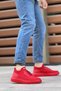 Men's Red Knitwear Lace-Up Orthopedic Style Shoes Daily Sports High Sole Stylish Comfortable Sneakers - 5