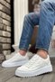 Men's White Lace-Up Orthopedic Parachute Fabric Style Shoes Daily Sports High Sole Comfortable Sneakers - 3