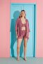 Pijamoni Mi̇lan Three-Piece Pjs Suit with Dressing Gown and Lace Shorts-7555-3