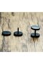 Dumbel Black Barbell Steel Earrings - 4