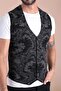 Men's Black Double Color Wool Knitwear Vest - 4