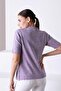 Women's Purple V-Neck Single Button Knitwear Cardigan - 5