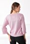 Women's Pink V-Neck Single Button Knitwear Cardigan - 5