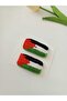 Palestine State Flag Special Design 100% Cotton Handmade Set of 2 Snap Buckles - 5