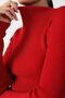 Women's Red Modern Collar Long Sleeve Knitwear Sweater - 2