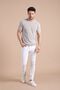 A.beige/nescafe Eyelet Patterned Crew Neck 100% Cotton Men's Knitwear T-shirt - 5