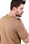 Camel Polo Collar Solid Color 100% Cotton Men's Knitwear T-Shirt - 5