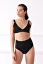 Women's Black Short Cotton Knitwear Shorts - 2