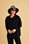 Raxy Pocketed and Ribbed Linen Black Shirt and Trousers Set - 2
