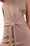 Women's Beige Belted Cotton Knitwear Dress - 6