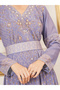Rhinestone Detail Digital Print Belted Jalabiya - 3