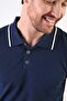 A.Laci Buttoned Polo Neck 100% Cotton Men's Knitwear T-Shirt - 2